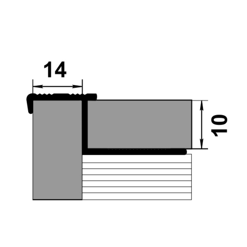 Профиль плиточный угловой для ступеней алюминий ПУ 17