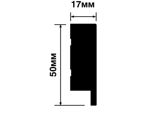 Финишный молдинг LF1 BK HI WOOD 50мм х 17мм х 2,7м