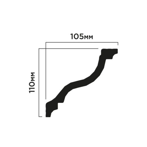 Карниз ПОЛИСТИРОЛ HI WOOD 105мм х 110мм