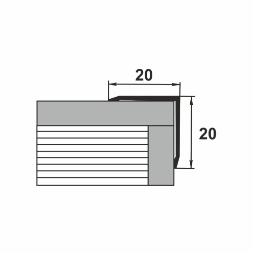 Защитный внешний алюминиевый угол 20*20 Уп 18