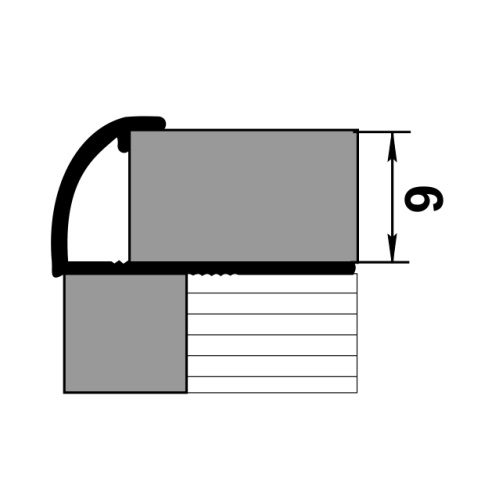 Профиль для плитки внешний алюминий ПК 03-9